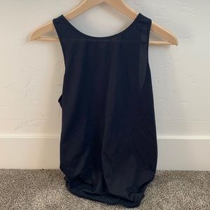 Fabletics open back tied-hem black tank top